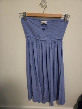 Koy Resort Light Blue Strapless Smocked Midi Dress